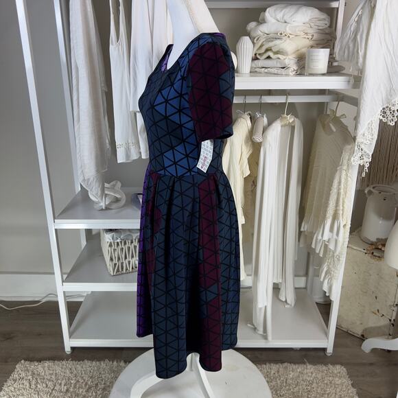 Lularoe Amelia women's size small, skater dress, geometric, sexy, office #1992 - Picture 6 of 11